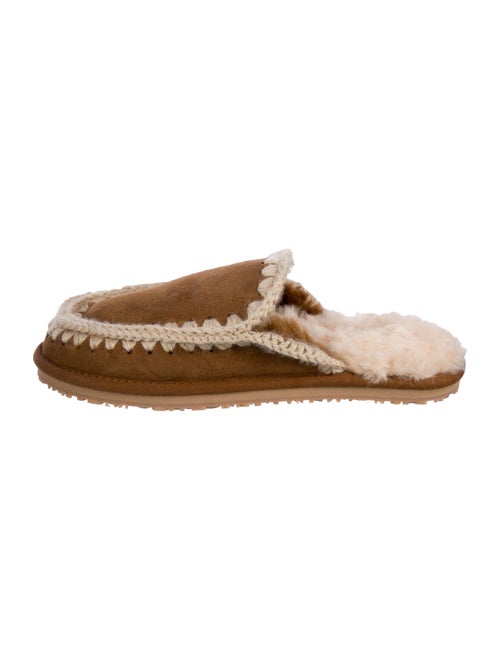 Mou Suede Whipstitch Trim Mules