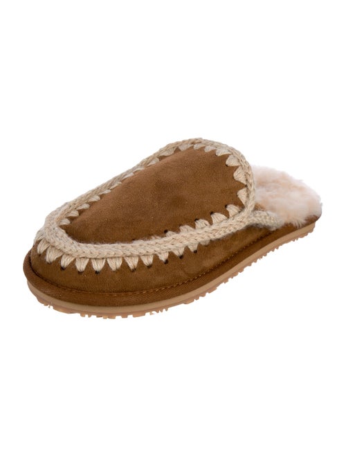 Mou Suede Whipstitch Trim Mules