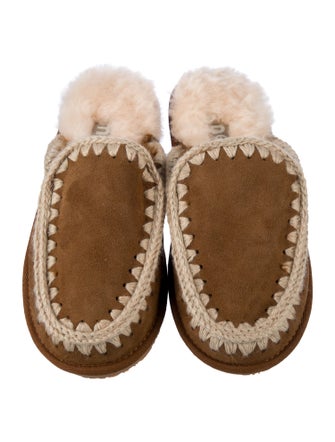 Mou Suede Whipstitch Trim Mules