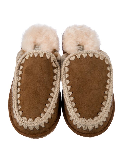 Mou Suede Whipstitch Trim Mules