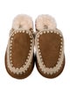 Mou Suede Whipstitch Trim Mules