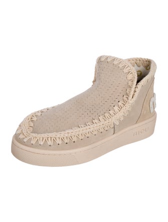 Mou Suede Whipstitch Trim Espadrilles