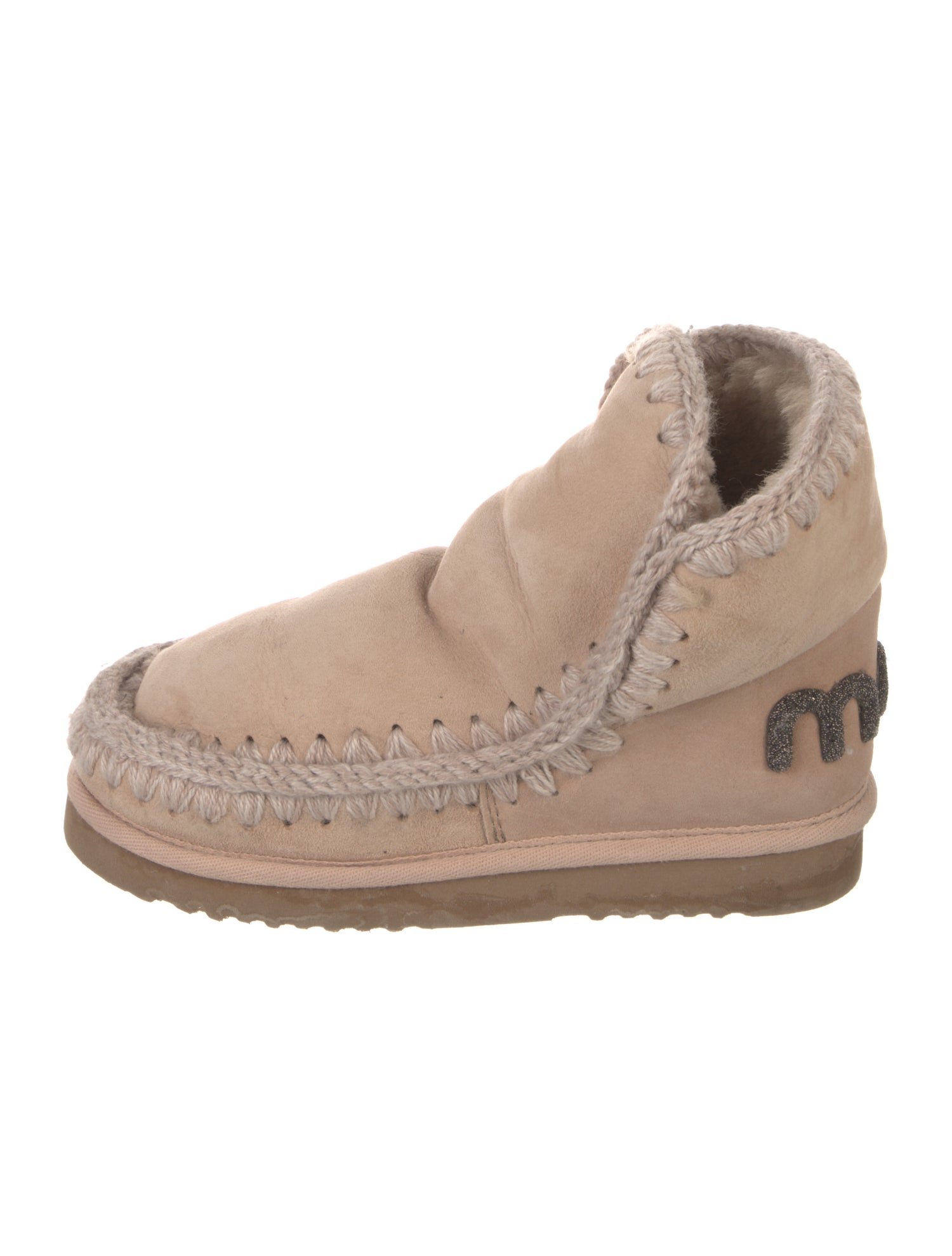 Mou Suede Glitter Accents Lace-Up Boots