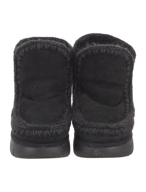 Mou Suede Fur Trim Lace-Up Boots