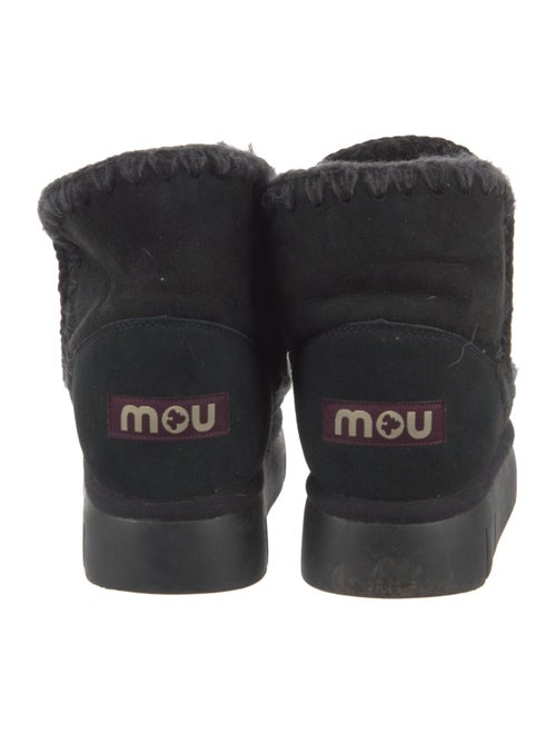 Mou Suede Fur Trim Lace-Up Boots