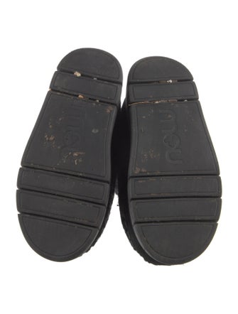 Mou Suede Fur Trim Lace-Up Boots