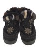 Mou Suede Crystal Embellishments Lace-Up Boots