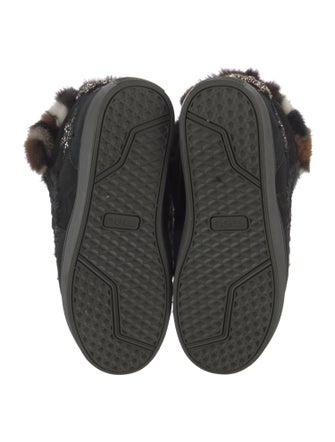 Mou Suede Crystal Embellishments Lace-Up Boots