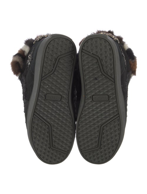 Mou Suede Crystal Embellishments Lace-Up Boots