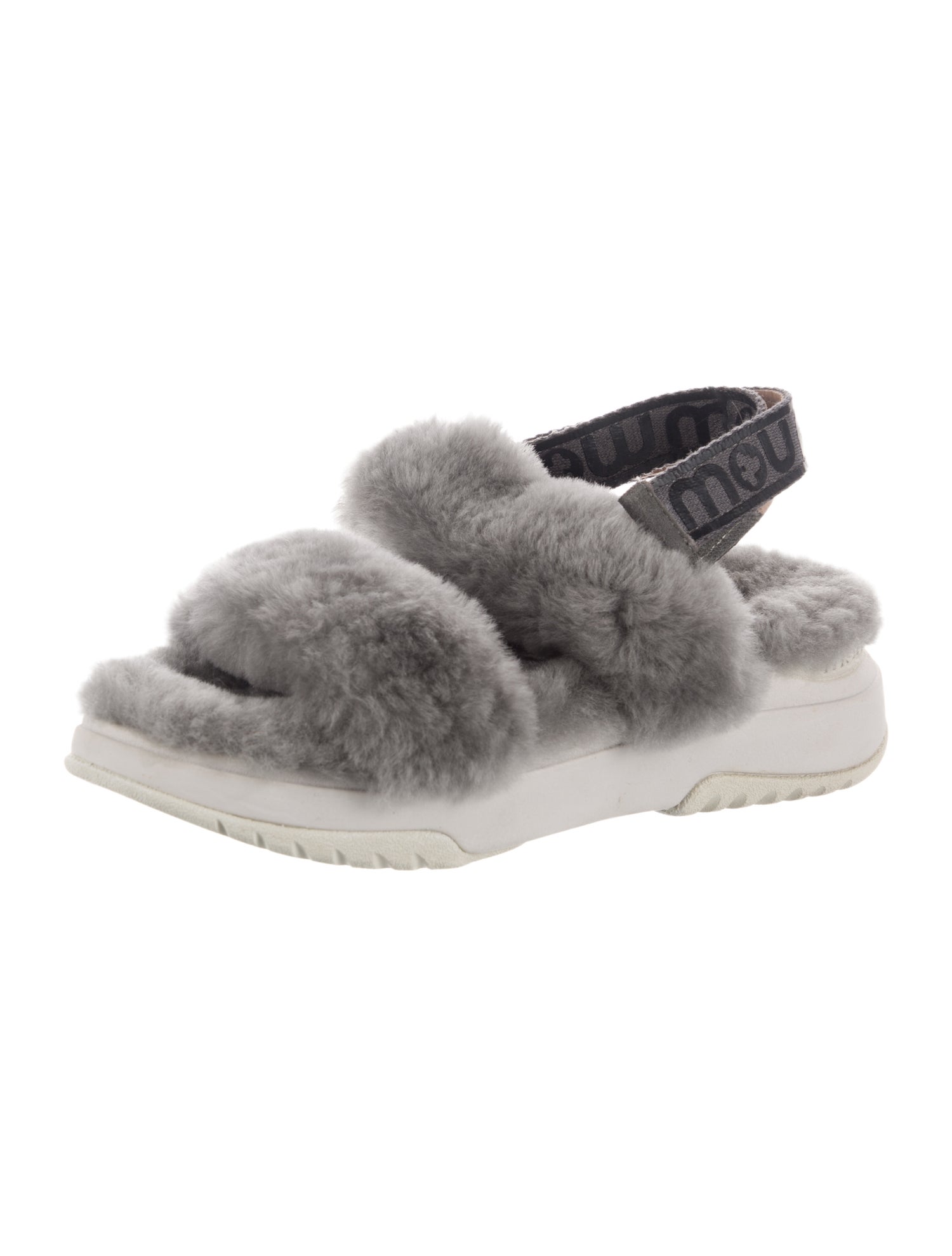 Mou Lambswool Slingback Sandals