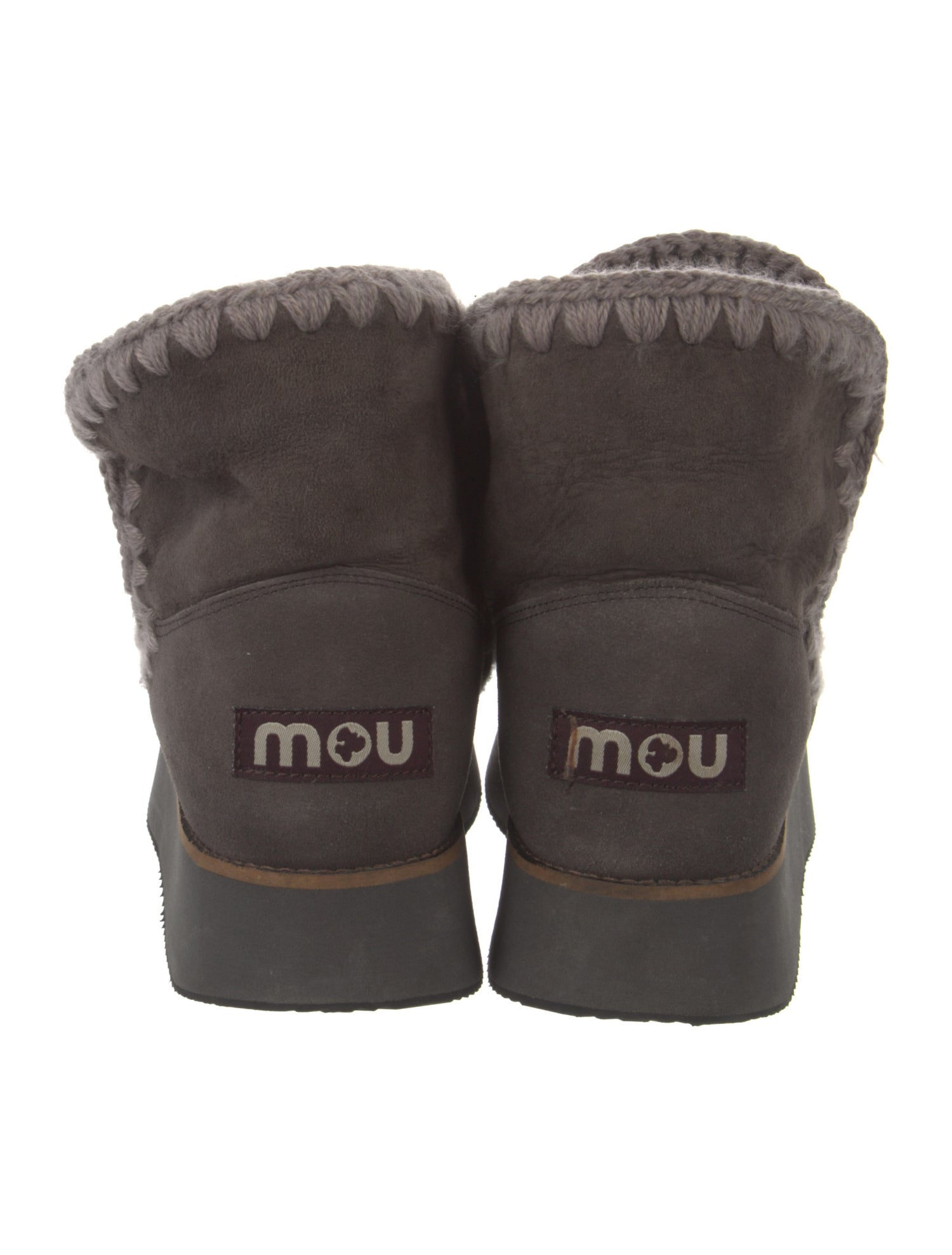 Mou Suede Whipstitch Trim Boots