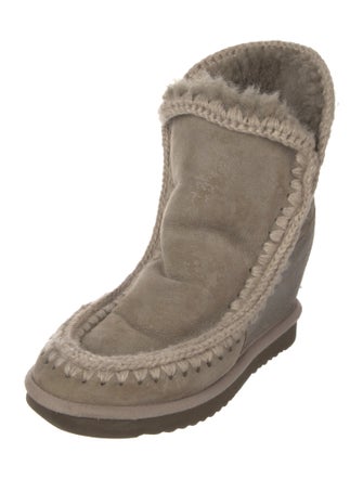 Mou Suede Colorblock Pattern Boots