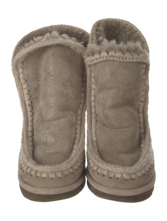 Mou Suede Colorblock Pattern Boots