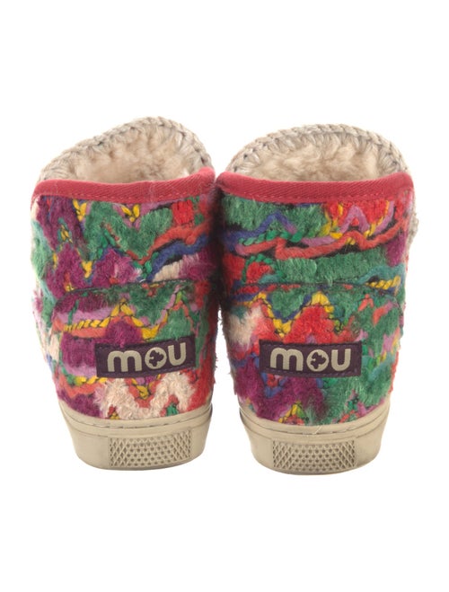 Mou Printed Raw-Edge Trim Lace-Up Boots