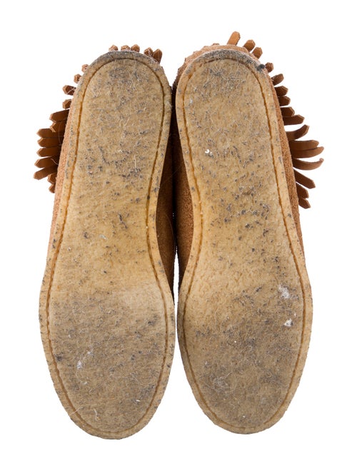 Mou Suede Fringe Trim Accent Lace-Up Boots