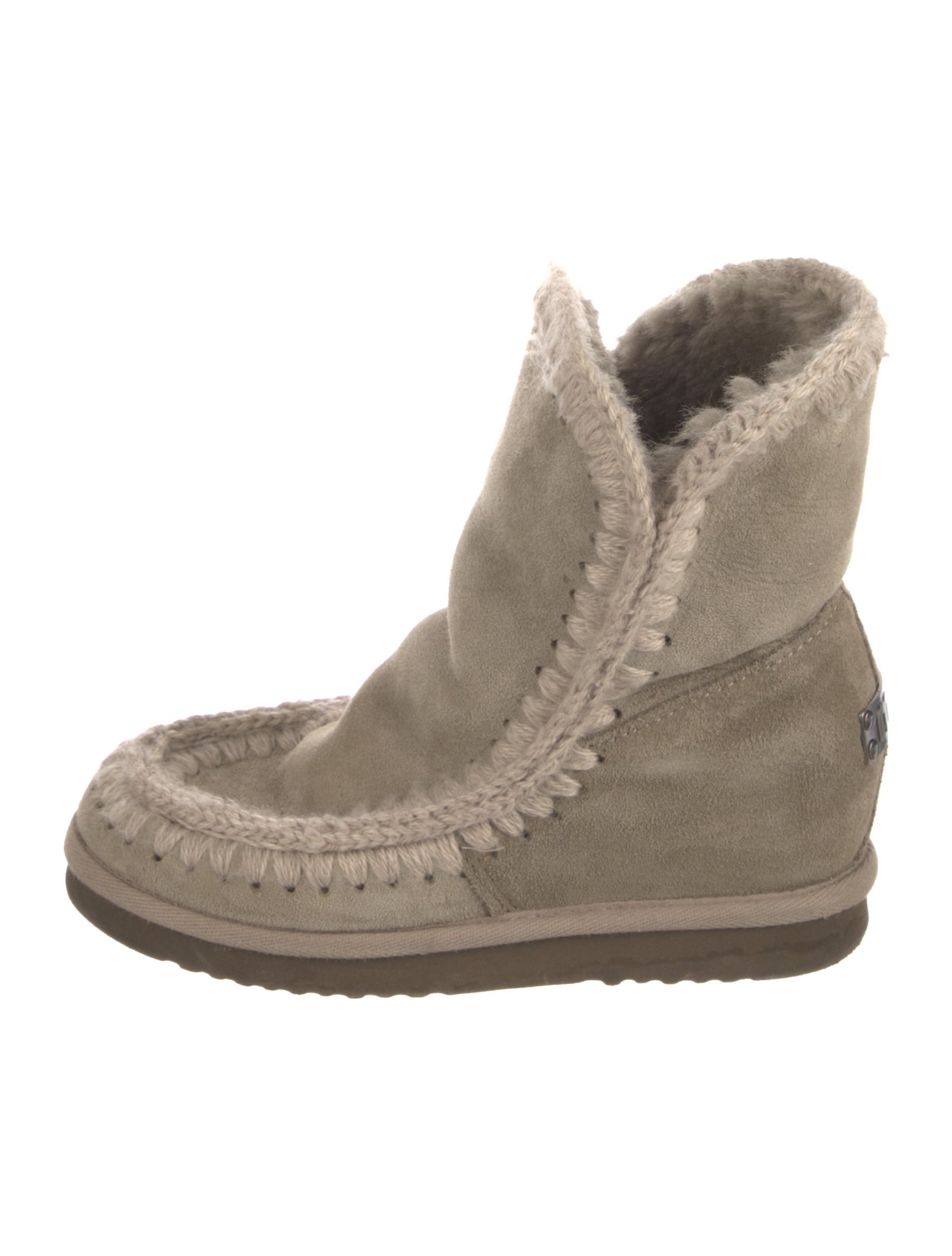 Mou Suede Whipstitch Trim Boots
