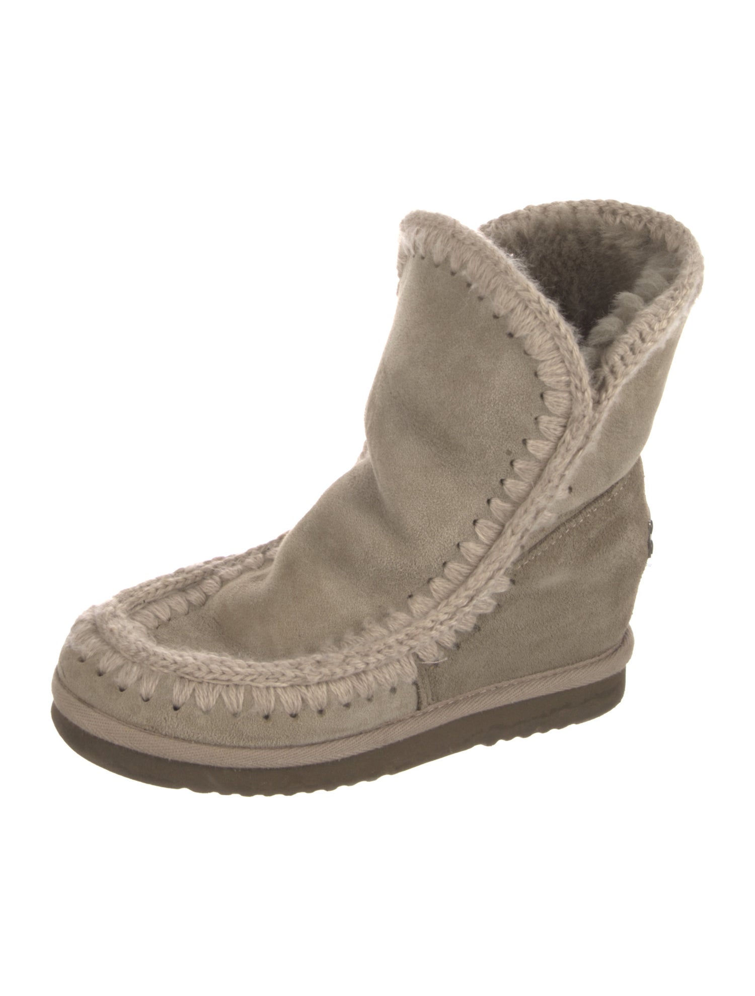 Mou Suede Whipstitch Trim Boots