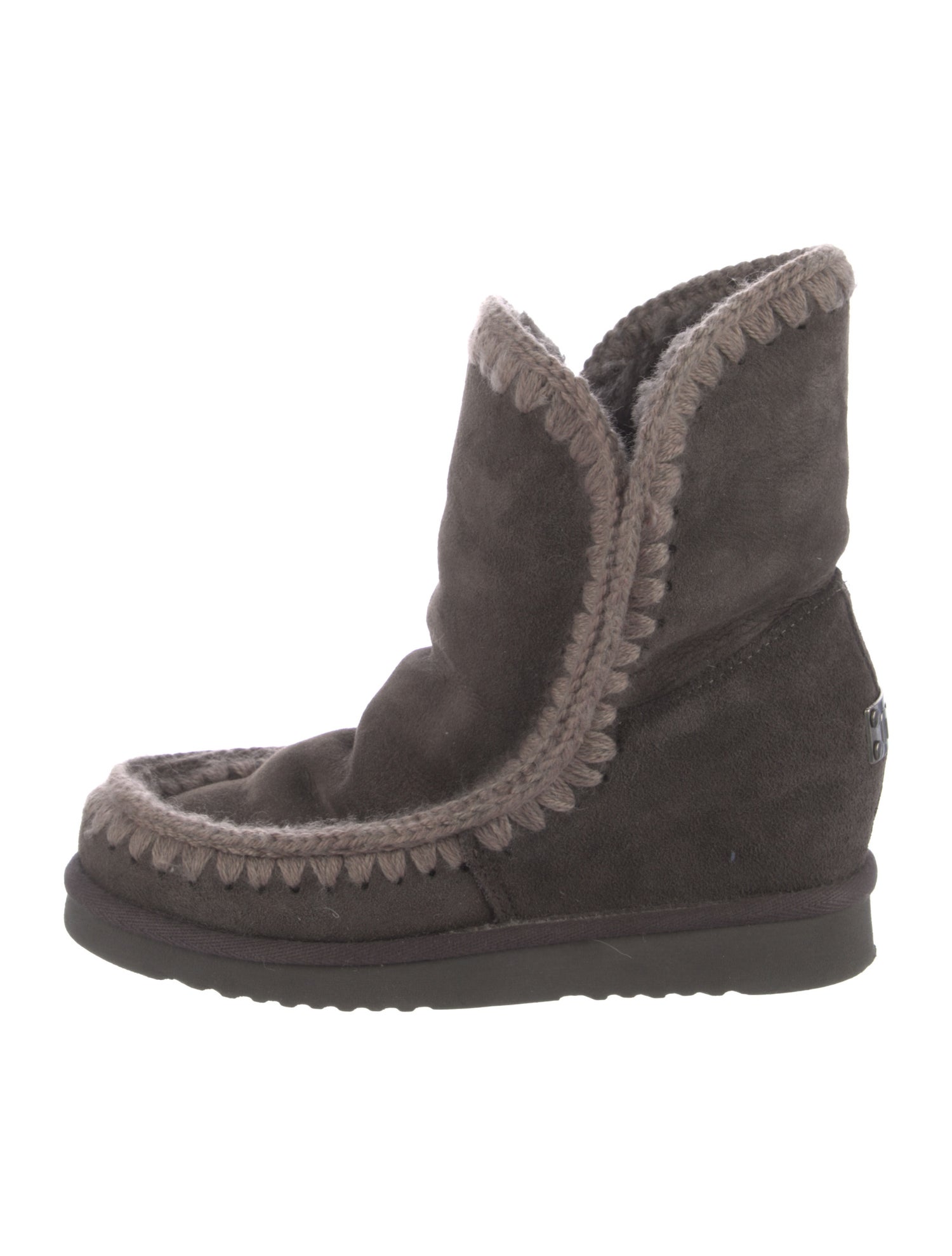 Mou Suede Braided Accents Boots
