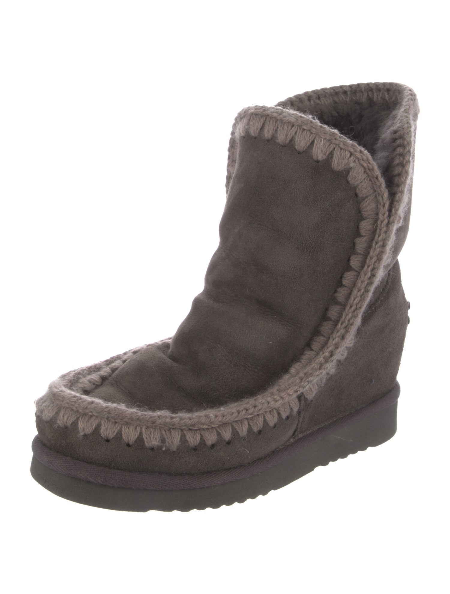 Mou Suede Braided Accents Boots