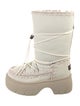 Mou Leather Whipstitch Trim Lace-Up Boots