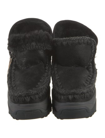 Mou Suede Whipstitch Trim Lace-Up Boots