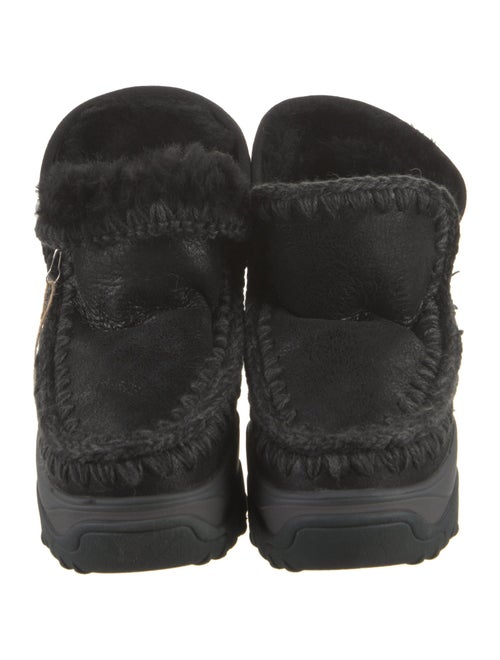 Mou Suede Whipstitch Trim Lace-Up Boots