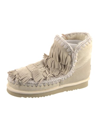 Mou Suede Printed Lace-Up Boots