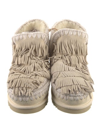 Mou Suede Printed Lace-Up Boots