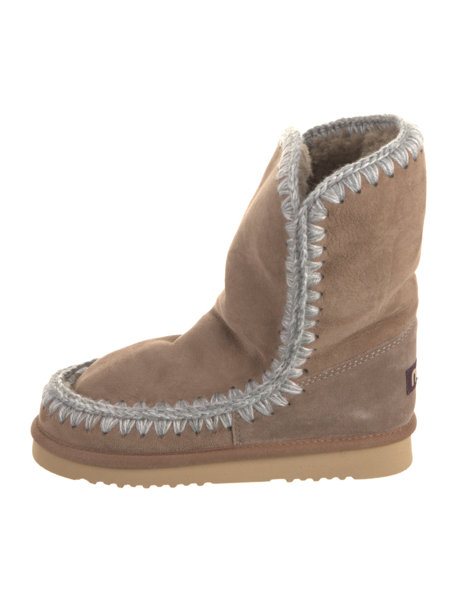 Mou Suede Whipstitch Trim Boots