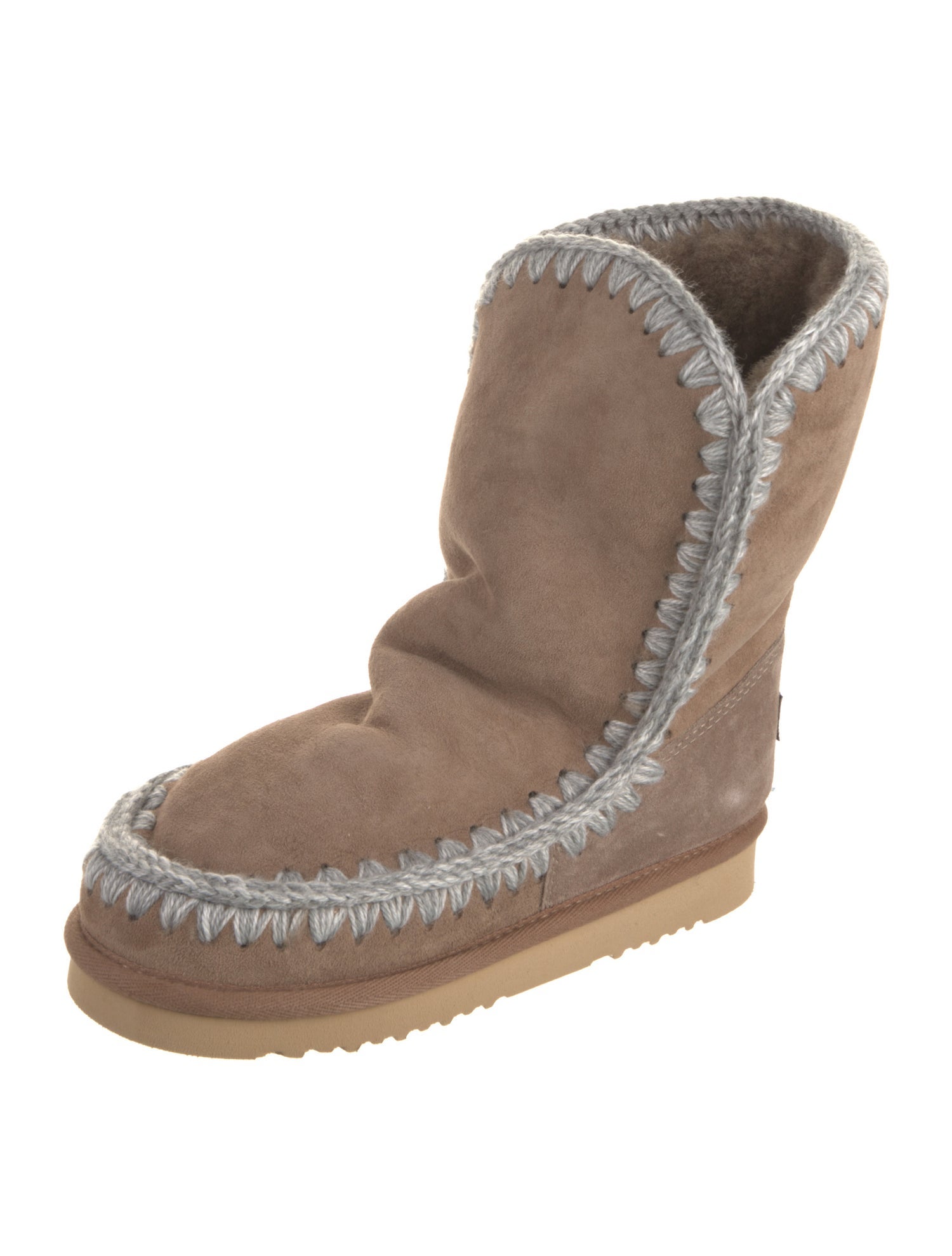 Mou Suede Whipstitch Trim Boots