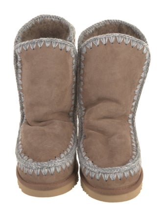 Mou Suede Whipstitch Trim Boots