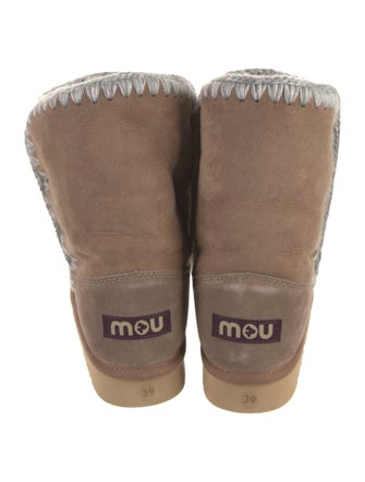 Mou Suede Whipstitch Trim Boots