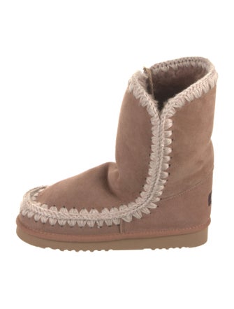Mou Suede Whipstitch Trim Boots
