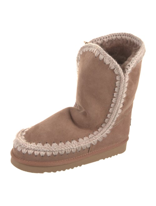 Mou Suede Whipstitch Trim Boots