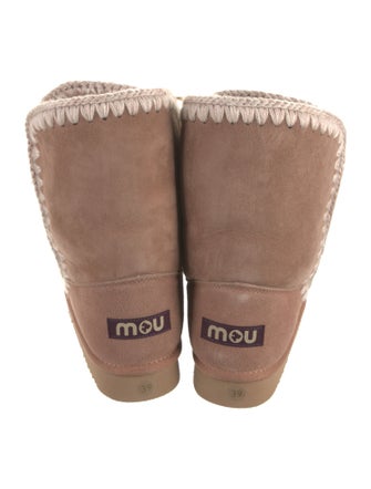 Mou Suede Whipstitch Trim Boots