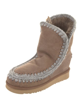 Mou Suede Whipstitch Trim Boots