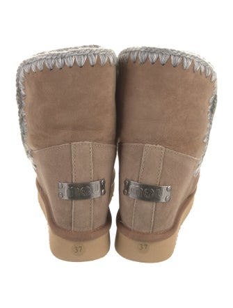 Mou Suede Whipstitch Trim Boots