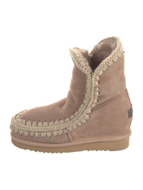 Mou Suede Whipstitch Trim Boots