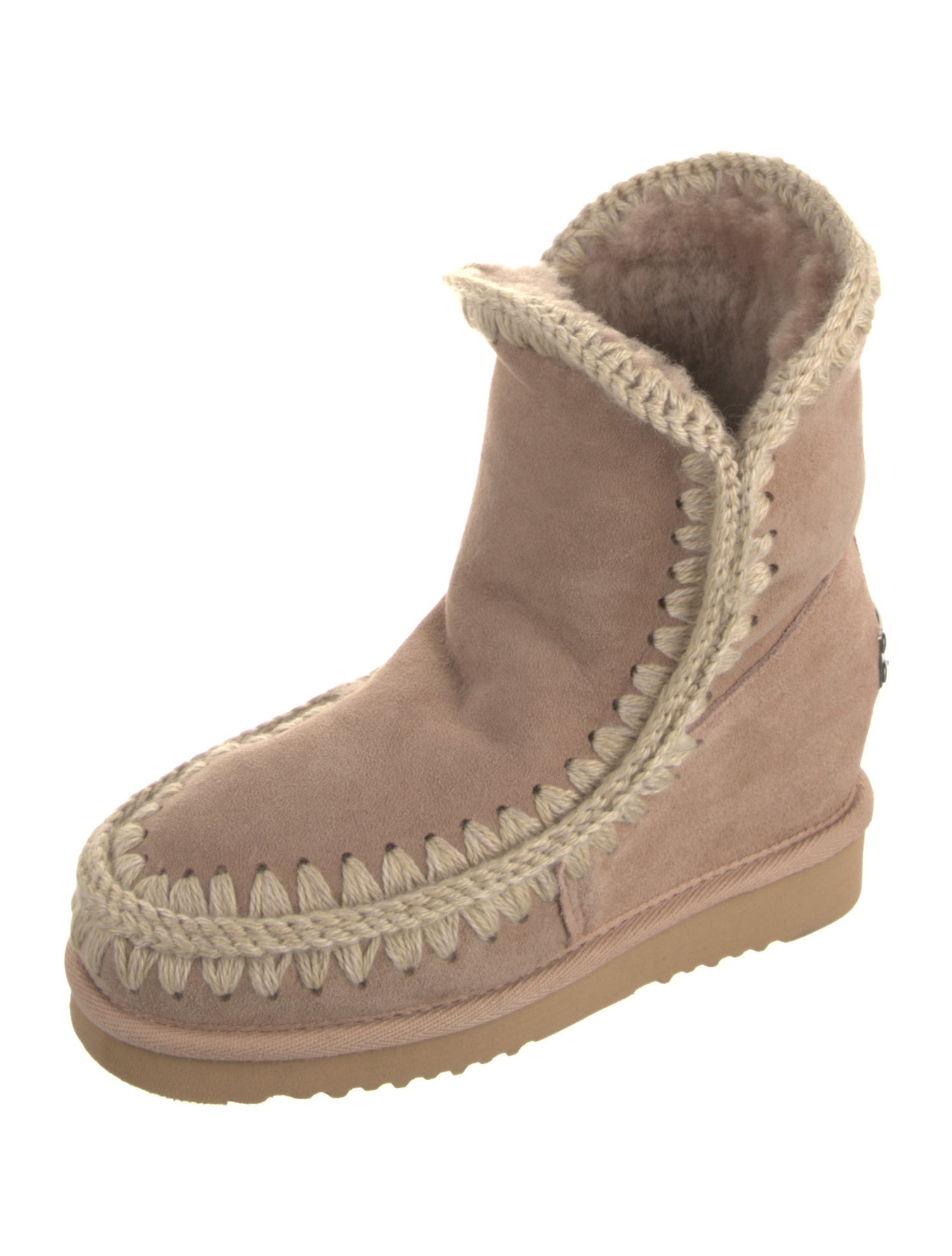 Mou Suede Whipstitch Trim Boots
