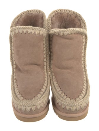 Mou Suede Whipstitch Trim Boots