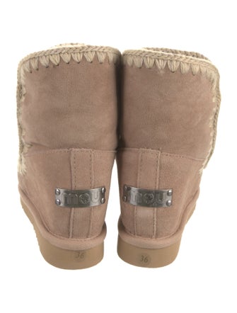 Mou Suede Whipstitch Trim Boots