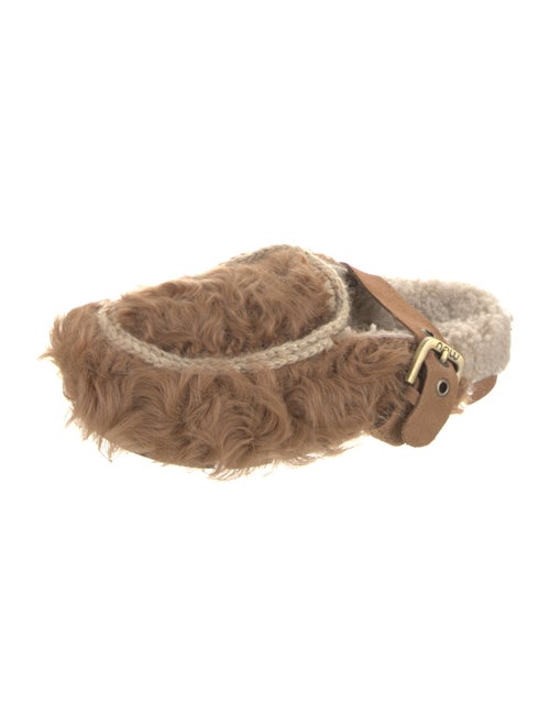 Mou Shearling Braided Accents Mules