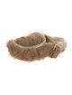 Mou Shearling Braided Accents Mules