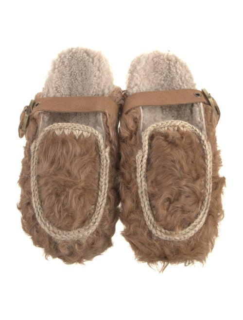 Mou Shearling Braided Accents Mules