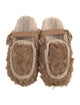 Mou Shearling Braided Accents Mules