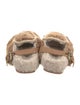 Mou Shearling Braided Accents Mules