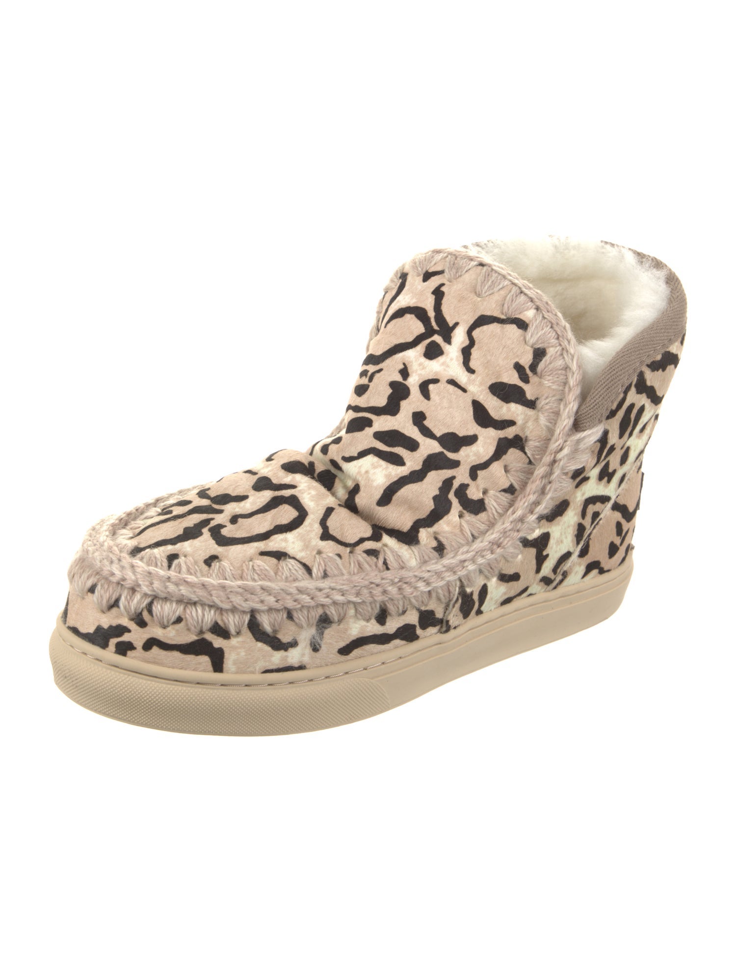Mou Calf Hair Animal Print Boots