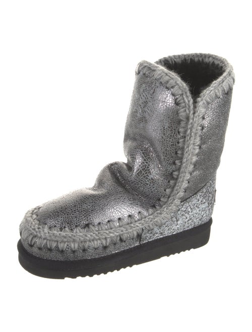 Mou Leather Whipstitch Trim Boots