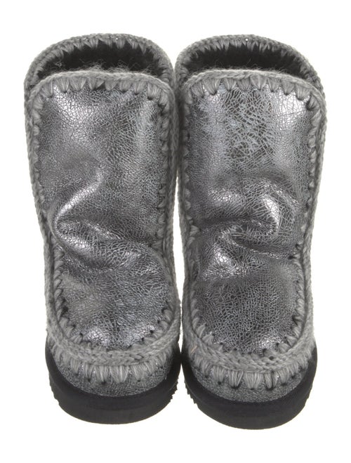 Mou Leather Whipstitch Trim Boots