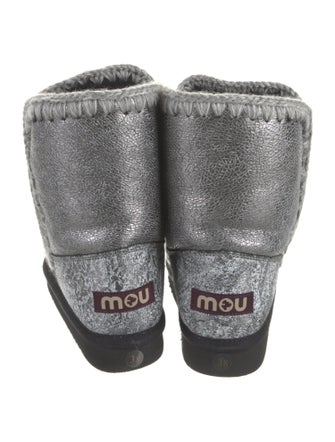 Mou Leather Whipstitch Trim Boots